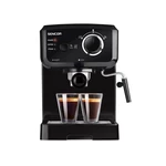 Espresso Sencor SES 1710BK čierne pákový kávovar • pripravíte espresso, cappuccino, latte • príkon 1 100 W • tlak 15 bar • 1,5l zásobník na vodu • par