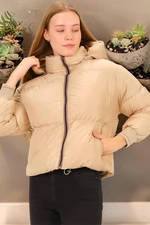 Z6650 DEWBERRY WOMEN'S BOTTLE COAT-PLAIN BEIGE