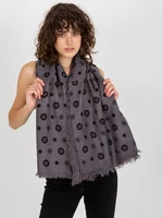 Women's scarf with print - gray