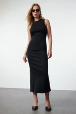 Trendyol Black Slit Maxi Denim Dress