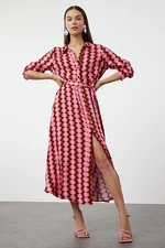 Trendyol Multicolored Retro Patterned Woven Shirt Dress