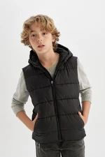 DEFACTO Boy's Water Repellent Hooded Puffer Vest