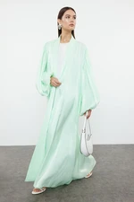 Trendyol Mint Green Stylish Balloon Sleeve Woven Cap & Abaya & Abaya & Evening Dress