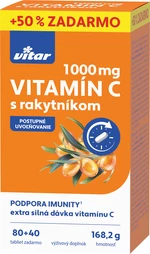 Vitar vitamín C 1000mg + rakytník 80+ 40 tabliet