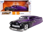 1951 Mercury Purple with Black Flames "Bigtime Muscle" 1/24 Diecast Model Car by Jada