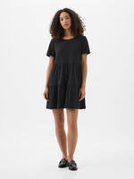 Black women's mini dress with ruffle GAP