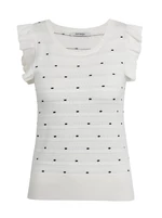 Orsay White Women's Polka Dot Sweater T-Shirt - Women