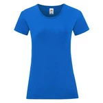 Modré ikonické dámske tričko z česanej bavlny Fruit of the Loom