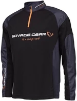 Savage Gear Horgászpóló Tournament Gear Shirt 1/2 Zip Fekete tinta XL