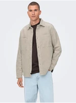 Beige Men's Corduroy Overshirt ONLY & SONS Track