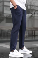 Madmext námořnické modré základní vaflové látkové pánské kalhoty 6509