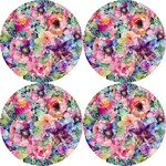 Bertoni Home Unisex's 4 Round Table Pads Set Flora