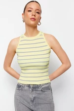 Trendyol Yellow Striped Barbell Neck Knitwear Blouse