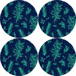 Bertoni Home Unisex's 4 Round Table Pads Set Juniper Navy Blue/Green