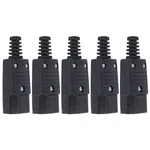 5X Black IEC-320 C14 Male Plug AC Power Inlet Socket Connector 250V 10A