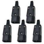 (5 Pack) IEC C14 C15 Plug Receptacle Rewireable PDU PSU Male Female Connector AC100~250V 10A