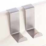 2Pcs/ Lot Door Hanger Hook Stainless Steel Cabinet Draw Over Door Hook Clothes Bedroom Bathroom Storage Hanger Holder