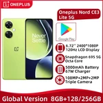 Global Version OnePlus Nord CE 3 Lite 8GB 128GB 6.72'' LCD Display 5GMoible Phone 108MP Triple Camera SmartPhone 5000mAh Battery