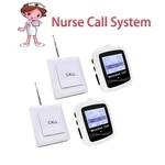 Wireless Paging System 2 Watches Receiver Big Screen + 2 Buttons For Nurse Call Hospital Equipment