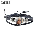 JWEIJIAO Personal Leather Braceelts Fashion Custom Silver Plated Bangles Photo Letters Jewelry Best Gifts 2020 NA01