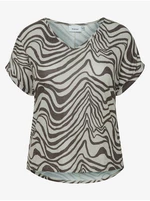 Brown-white patterned women T-Shirt Fransa - Women