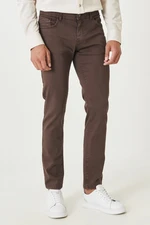 ALTINYILDIZ CLASSICS Men's Brown Casual Slim Fit Slim-fit Pants that Stretch 360 Degrees in All Directions.