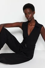 Trendyol Black Belted Maxi Woven Jumpsuit