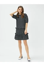 Koton Polka Dot Mini Dress Tiered Short Sleeves