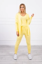 3-piece sweater set yellow