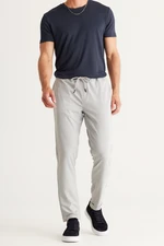 AC&Co / Altınyıldız Classics Men's Gray Slim Fit Casual Cut Jogger Pants with Tie Waist Side Pockets.