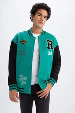 DEFACTO Oversize Fit College Collar Bomber Cardigan