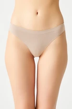 LOS OJOS Beige Corduroy Seamless Brazilian Pattern Panties