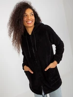 Black fur sweatshirt by RUE PARIS