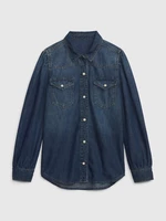 Dark blue girls' denim shirt GAP