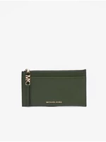 Dark Green Women's Leather Card Case Michael Kors Card Case