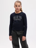 Navy blue girls' T-shirt with GAP logo