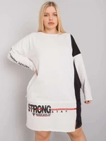 Long-sleeved Ecru plus tunic