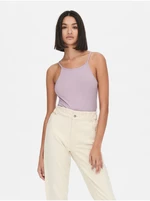 Light purple ribbed tank top JDY Fransiska - Women