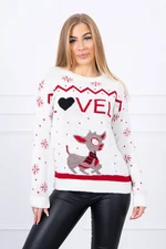 Christmas sweater with ecru inscription