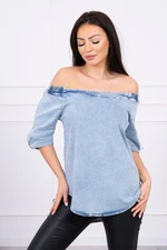 Denim blouse with stretch