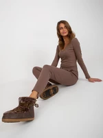 Basic brown sweatpants with tie