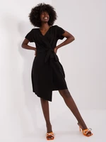 Black wrap dress with viscose ZULUNA