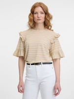 Orsay Béžové dámské pruhované tričko - Dámské
