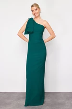 Trendyol Emerald Green večerné šaty