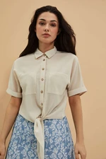 LADIES SHIRT L-KO-4041 LBEIGE