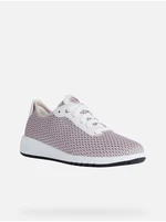 White and Pink Womens Sneakers Geox Aerantis - Women