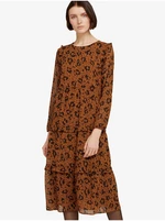 Brown patterned midishats Tom Tailor - Women