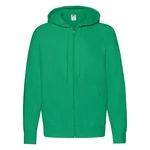 Green Men's Hoodie Lightweight Zip Thru Hooded Sweat Fruit of the Loom