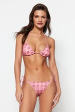 Trendyol Geometric Patterned Tie-Up Normal Leg Bikini Bottom