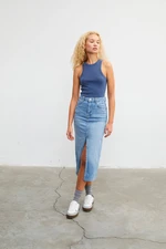 VATKALI Midi denim skirt